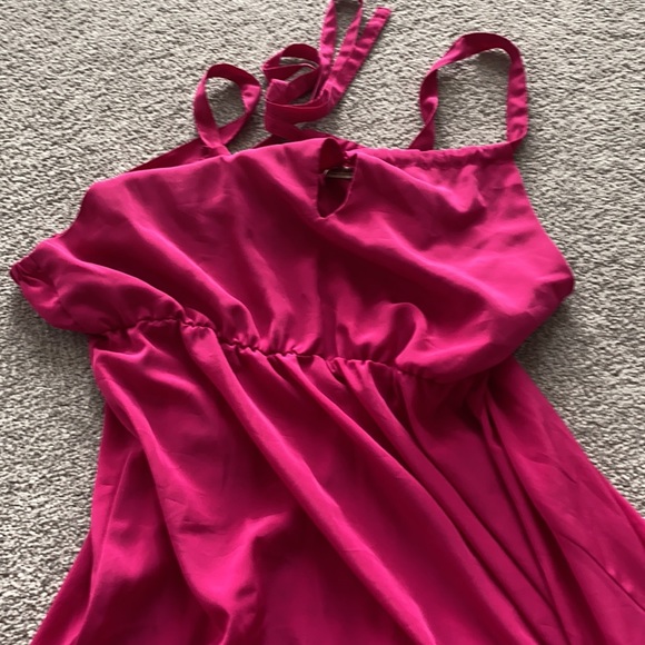 Fuchsia & Orange Floor Length Sun Dress - Picture 4 of 7